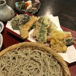 手打そば くりはら - 野菜たっぷりの天婦羅