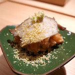 寿しの吉乃 - ウニのリゾット 蒸し鮑 ピスタチオ