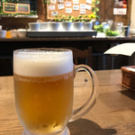 PIZZA SALVATORE CUOMO - BEER アサヒスーパードライ ジョッキ 594円。