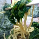 王道家 - 麺リフトアップのつもりがほうれん草まで