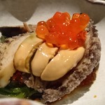 産直屋 たか - 玄海灘黒アワビ、自家製イクラ、下田産サザエ