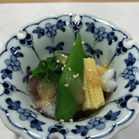 鮨 福原 - イカゲソと菜の花の酢味噌和え