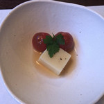 かやく - 玉蜀黍豆腐とミニトマトのお浸し