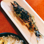 甲佐町やな場 - 鮎の味噌焼き