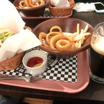 佐世保バーガー - 佐世保バーガー+オニポテ+ヱビス黒生ビール