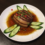 本格湖南料理 李厨 - 豚バラ肉の高菜蒸し（880円） 2017.6