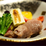 ごんべえ 渋谷 - 牛しゃぶ青柚子ぽん酢みぞれ和え