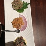 発酵料理屋 にっぽんのひとさら - なめろう三種イタリアン風もあった