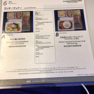 ANA全日空成田発着国際線機内食 -