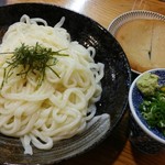 葉隠うどん - ざるうどん、大盛　トッピング、丸天