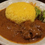 SPICY CURRY 魯珈 - 限定カレー 骨付きラムの辛口スープカレーのライス大盛