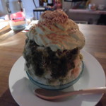 アニキのかき氷 - 抹茶黒蜜きなこわらび餅エスプーマ掛け 900円