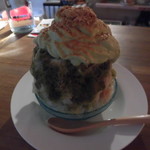 アニキのかき氷 - 抹茶黒蜜きなこわらび餅エスプーマ掛け 900円