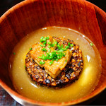 牡蠣入レ時 月島店 - すっぽん鍋出汁 五穀米おこげ フォアグラ チーズの雑炊