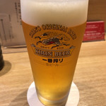 天麩羅 なか江 - やっぱり生ビールは欠かせない