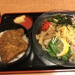 手打そば やっこ - カツ丼セット（冷やし中華）