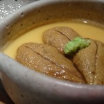 大どころ - ◆唐津の赤雲丹をのせた冷製茶碗蒸し 立派な赤雲丹ですこと、流石の仕入れですね。