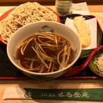 味奈登庵 - 鴨南蛮そば、別盛り、大盛り！  
      ウッカリいか天ぷらも追加♡  