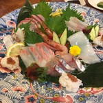 居酒屋 前 - ２日目刺し盛り