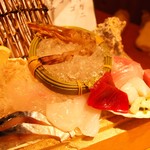 生け簀の銀次 - お刺身盛り合わせズーム