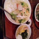 天宝 - 海鮮御飯（大盛り）＋半ラーメン（塩）