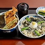 戸隠そば - 天丼＋磯おろしのセット