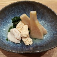 日本料理 e. - 筍、しどけ、ウド、鯛の卵、鯛の白子