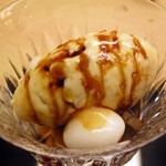 銀座 小十 - 栗のアイス，栗，寒天，白玉