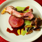 Char-grilled lamb with stuffato