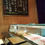 Tsukiji Sushichou - カウンター　左の”本日のおすすめ”