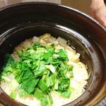 傳 - (2017年6月　訪問)大根と油揚げの炊き込みご飯。