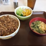 すき家 - 牛丼サラダセット並盛（５００円）