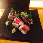 Funamachi Ichigo - 金目鯛と鰹の刺身  肉厚で素晴らしい
                