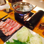 舟町一期 - これで一人前の豚バラしゃぶしゃぶ  野菜とバラ肉の相性抜群