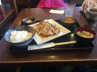 豚道楽 - 豚の生姜焼き定食、907円