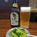 もつ焼 あぶさん - 小松菜のにんにく炒め