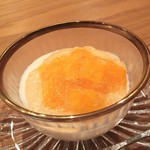 まき村 - マンゴーとクリームチーズのムース、ワインゼリー添え