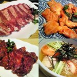 京城館 - “厚切りの上タン塩、芝浦ミノ、特選ハラミ、冷麺”