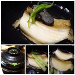 御料理 光安 - ＊厚み＆大きさのある立派な鮑、柔らかく蒸されていて美味しいこと。 お澄ましの味わいも秀逸。