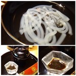 御料理 光安 - ◆吉野葛を使用した葛切り・・吉野葛は奈良の特産で美味しいですね。黒蜜も大好きですので、これは嬉しい。