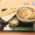 味奈登庵 - 肉南蛮そば大盛り＋穴子天ぷら！  