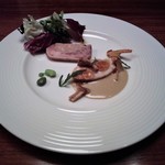 ルフラマンローズ アムリタ - 丹波黒鶏　胸肉と夏ジロル茸のジュレとモモ肉のパテ