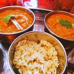 本格インドカレーの館 スパイス - チキンカリー、ブリカリー、小サフランライス