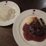 馬酔木 - 特選和牛ハンバーグステーキ、ライス(2017/06/27撮影)