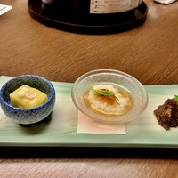 モリタ屋 木屋町店 - 前菜　胡麻豆腐　素麺　牛しぐれ煮