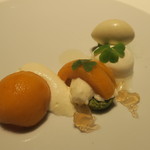 レフェルヴェソンス - 29年7月　陽だまりの縁側～”ビワ・マンジェ”と甘酒のムース、抹茶ケック、品川萩の花のアイス