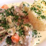 ラミティエ - 本日のランチ 1200円 の豚肉のブランケット(クリーム煮) バターライス添え