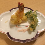 旬菜 おぐら家 - 足赤海老の天婦羅