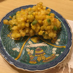 旬菜 おぐら家 - とうもろこしと茶豆のかき揚げ
