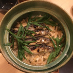 旬菜 おぐら家 - 天然鮎と山椒の炊き込みご飯